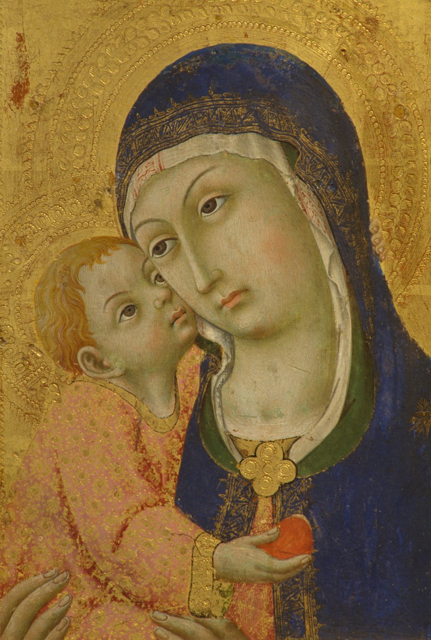 Madonna gyermekkel, Sano Di Pietro (1406-1481) alkotó: Sano di also Ansano di Pietro di Mencio Pietro