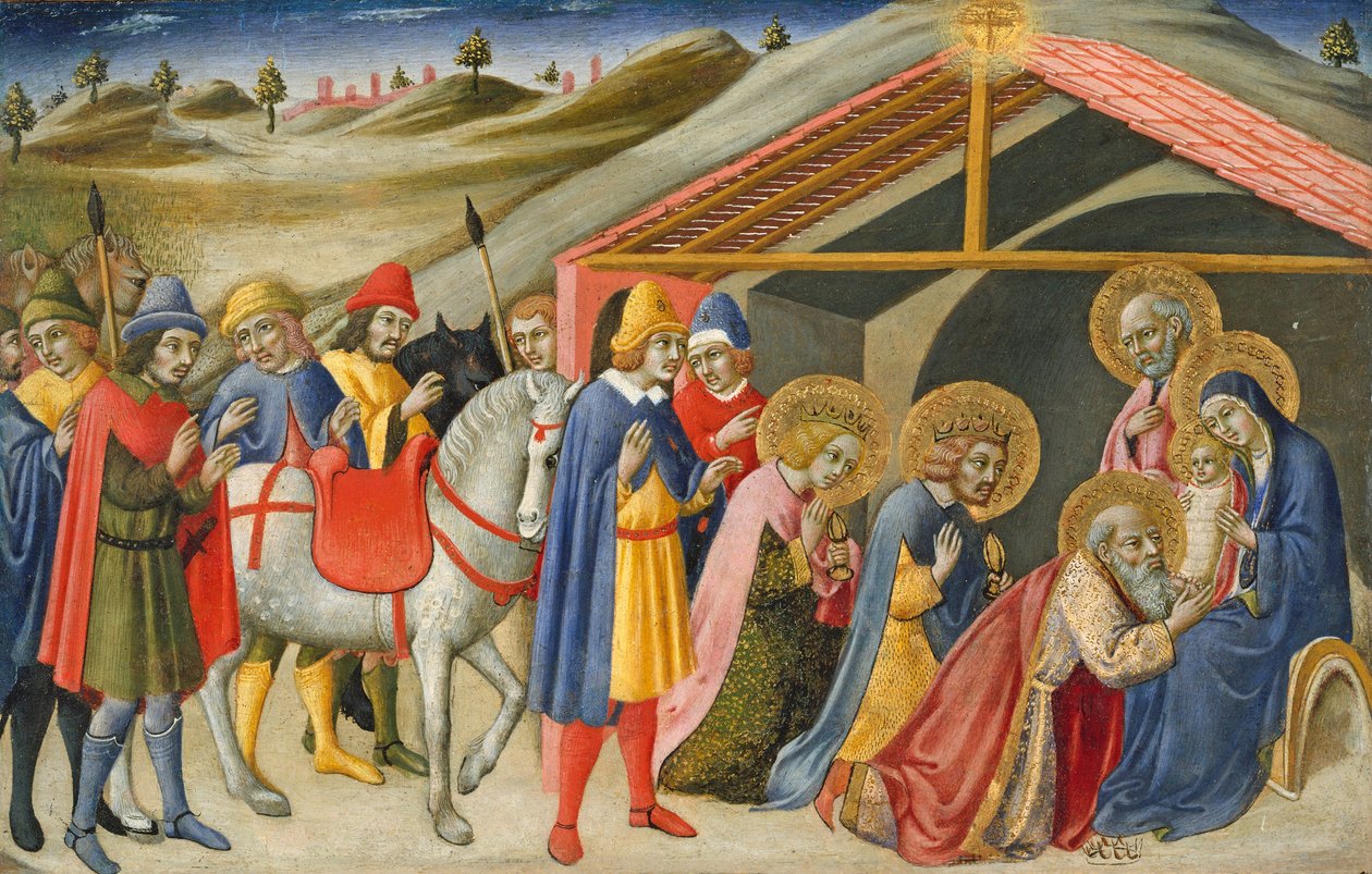 A bölcsek imádása, 1470 körül (tempera és arany, fa) alkotó: Sano di also Ansano di Pietro di Mencio Pietro