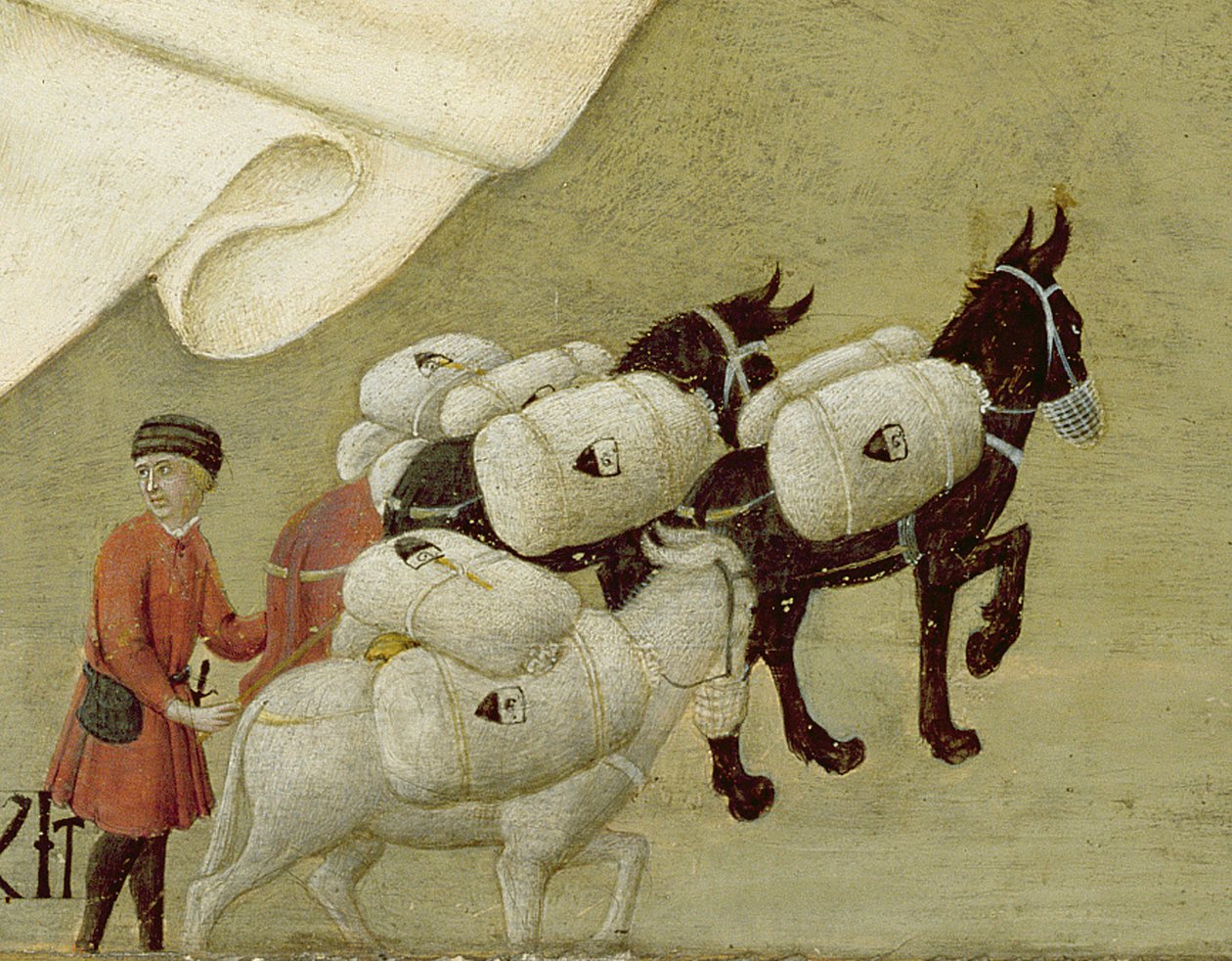 A Szűzanya jelenése III. Calixtus pápának (1378-1458) 1455-58 (olaj, tábla) (169574. részlet) alkotó: Sano di also Ansano di Pietro di Mencio Pietro