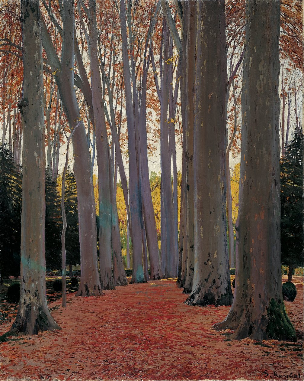 Platánfák sugárútja alkotó: Santiago Rusiñol