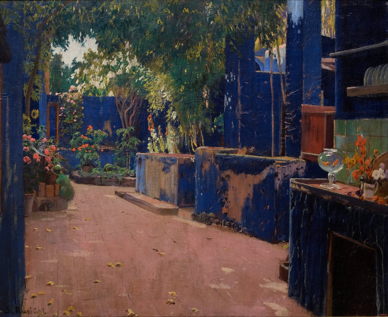 Kék udvar. Arenys de Munt alkotó: Santiago Rusiñol