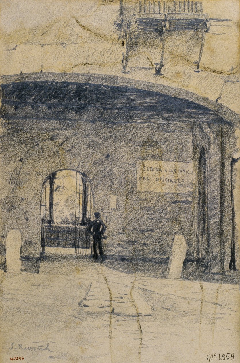 Átjáróív és fal. Granada alkotó: Santiago Rusiñol
