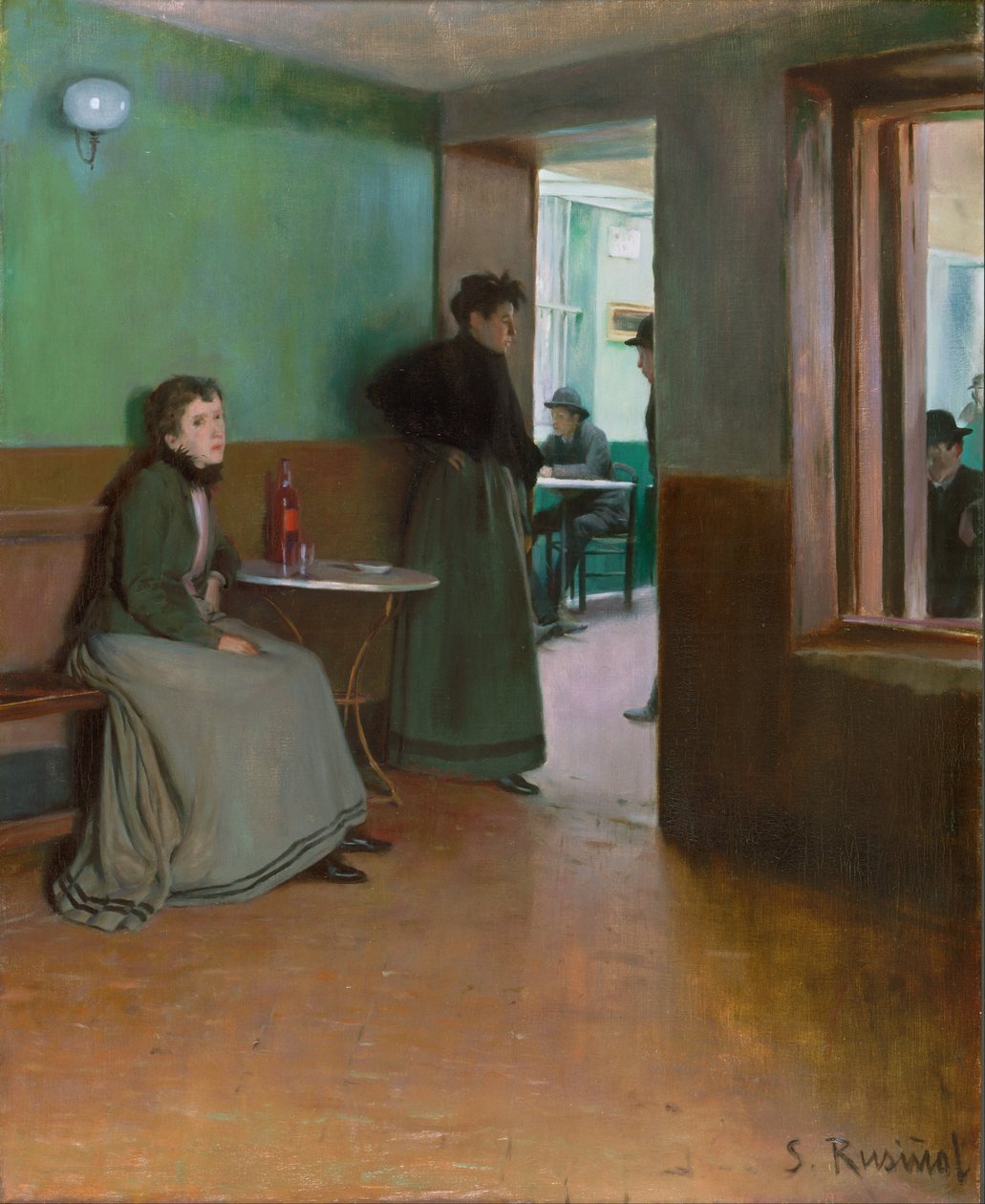 Egy kávézó belseje alkotó: Santiago Rusiñol