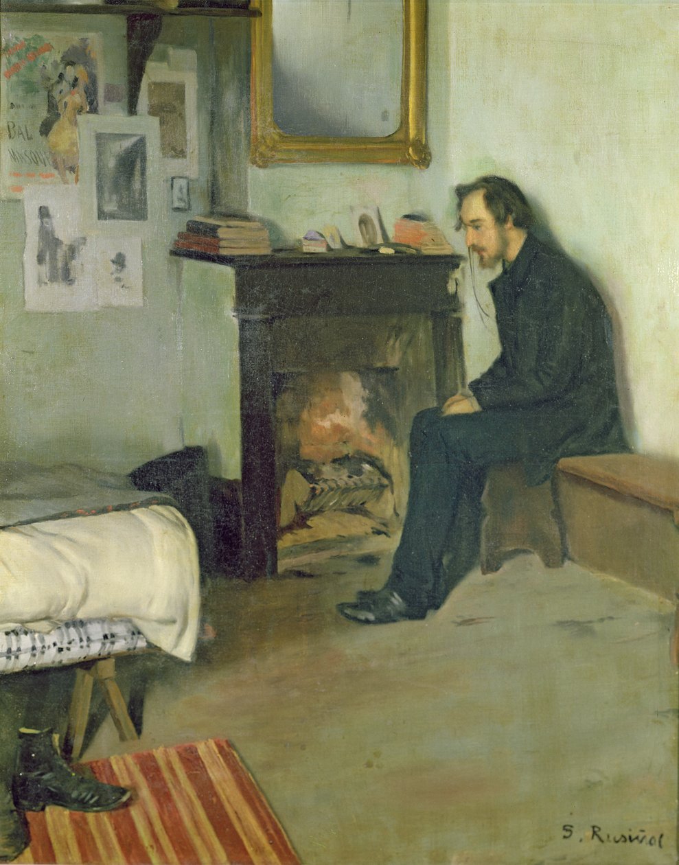 The Bohemian (Erik Satie portréja montmartre-i műtermében), 1891 alkotó: Santiago Rusiñol