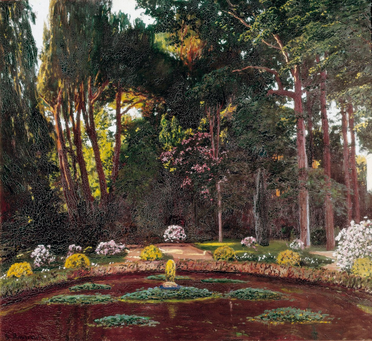 szecessziós „A kert” (Arbucies). Santiago Rusinol y (i) Prats (1861-1931) festménye, 19. század vége El Vendrell. Pau Casals Ház-múzeum. alkotó: Santiago Rusinol i Prats