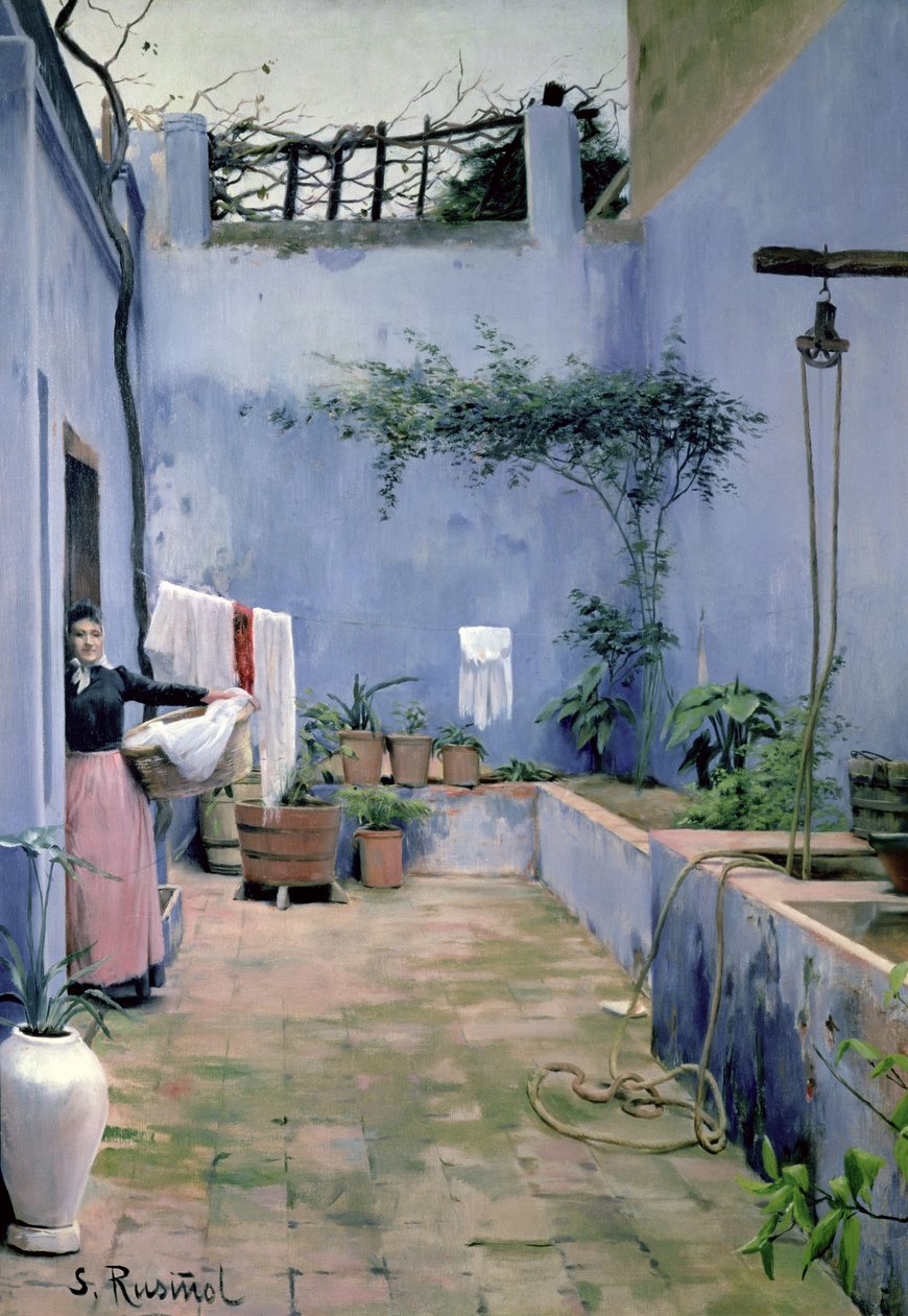 Belső terasz (olaj, vászon) alkotó: Santiago Rusinol i Prats