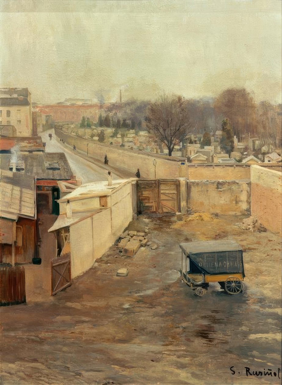 Kilátás a Montmartre temetőre alkotó: Santiago Rusiñol