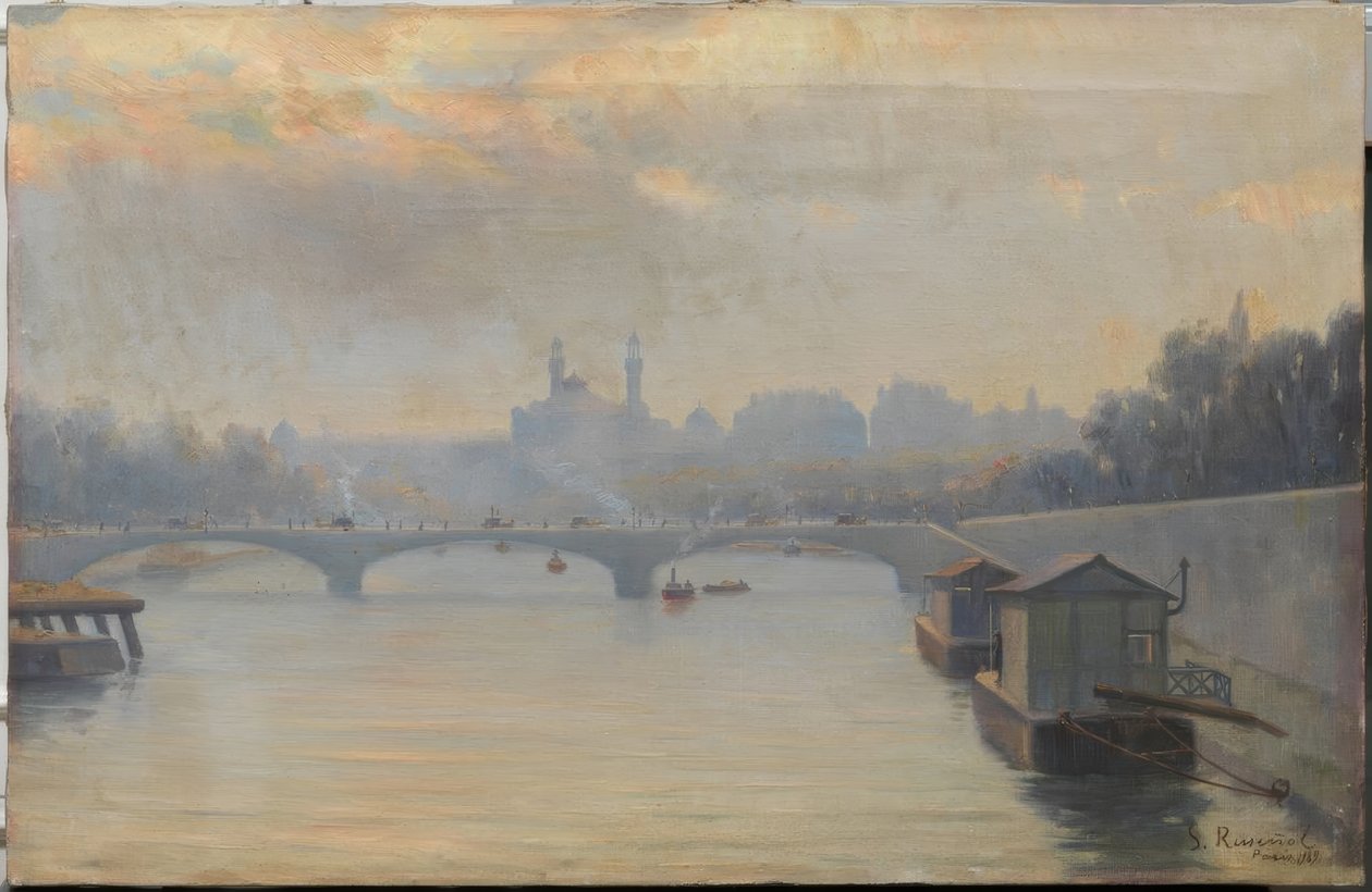 A Szajna és a Trocadero alkotó: Santiago Rusiñol