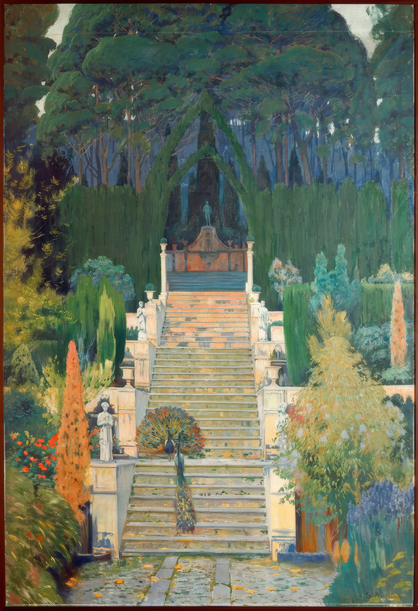 Impozáns kert. Raixa II alkotó: Santiago Rusiñol
