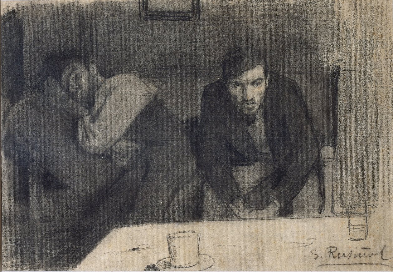 Carles Mani szobrász és Pere Ferran festő portréja alkotó: Santiago Rusiñol
