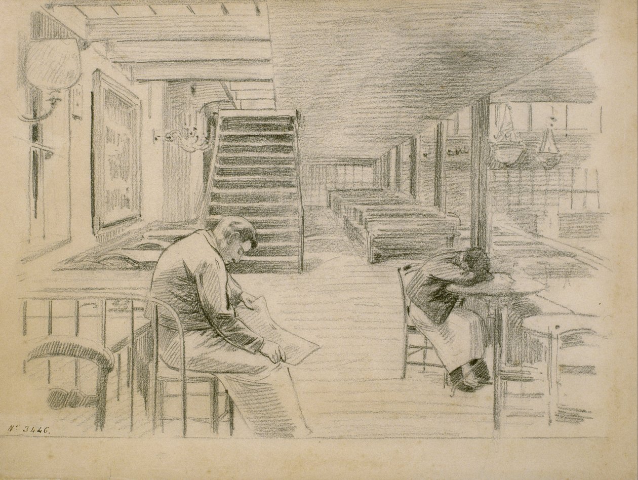 Vásárlókra várva alkotó: Santiago Rusiñol
