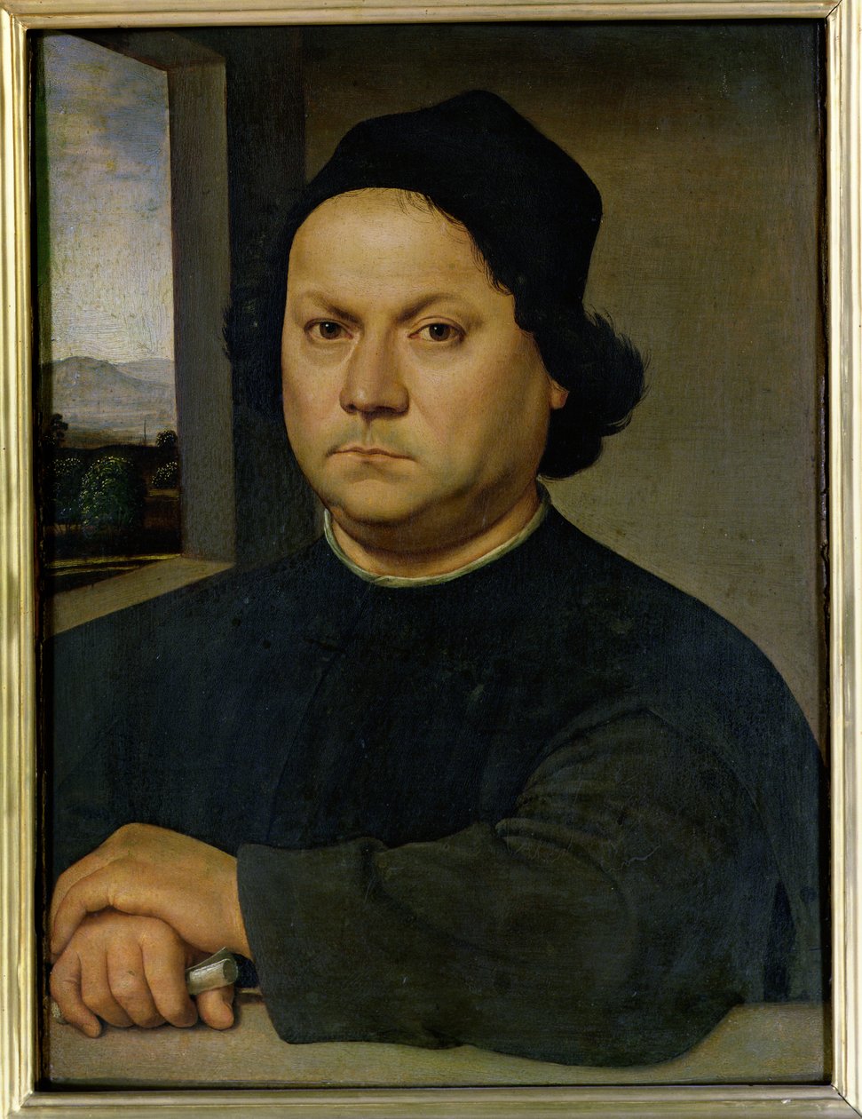 Perugino portréja, 1504 körül (tempera fán) alkotó: Raffaello Sanzio Raphael