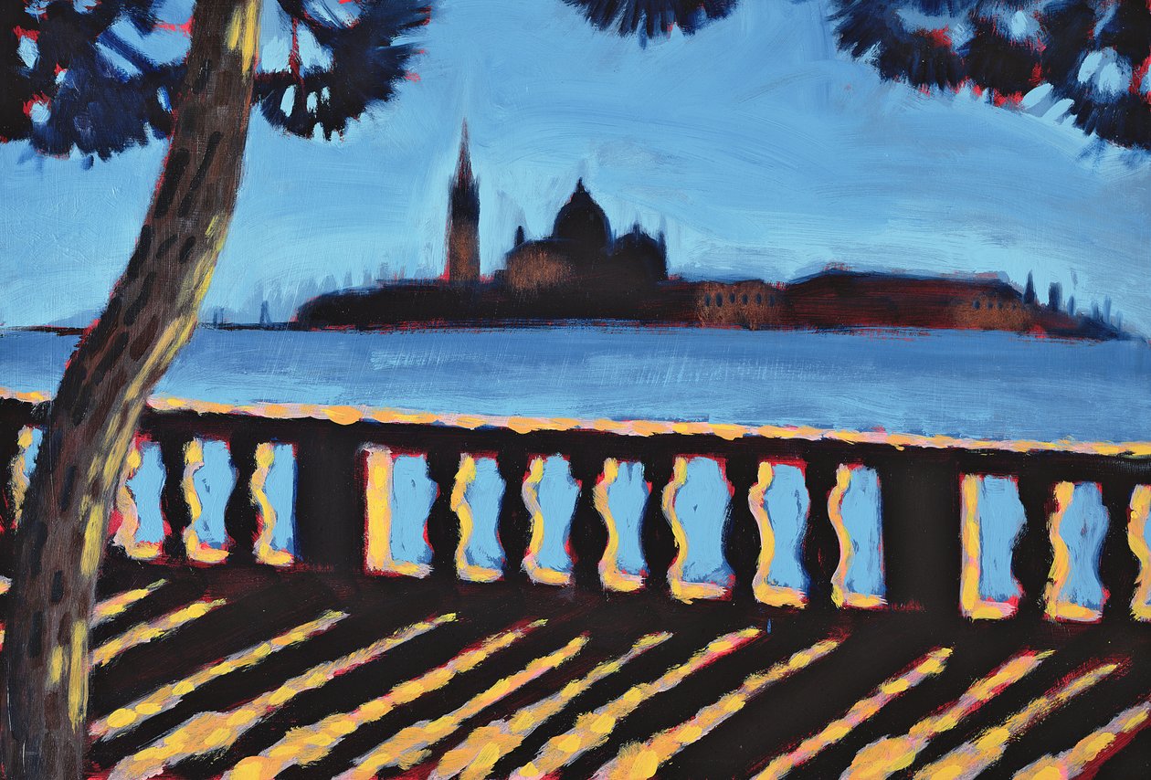 Giudecca felé, Velence (olaj a kártyán) alkotó: Sara Hayward