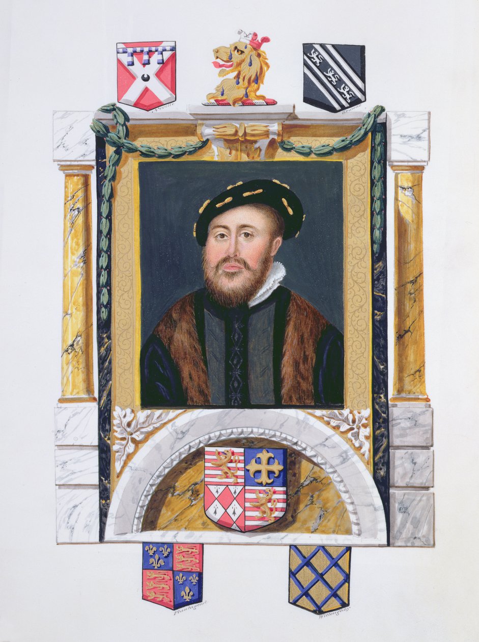 Charles Brandon (1488-1545) Suffolk hercegének portréja fiatal férfiként (wc és gouache papíron) alkotó: Sarah Countess of Essex