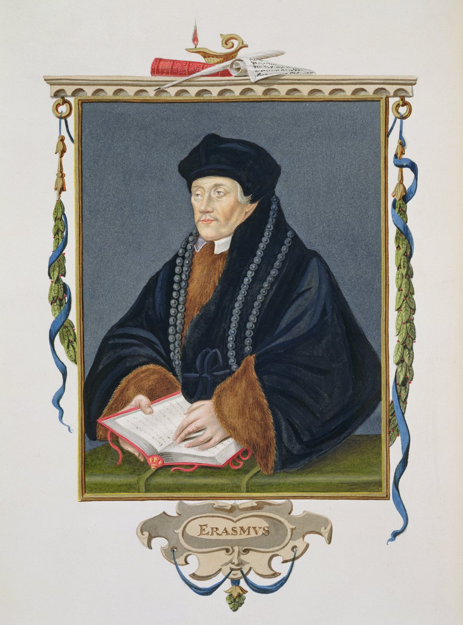 Erasmus portréja (kb. 1466-1536) az 1825-ben megjelent „Erzsébet királynő udvarának emlékirataiból” (wc és gouache papíron) alkotó: Sarah Countess of Essex