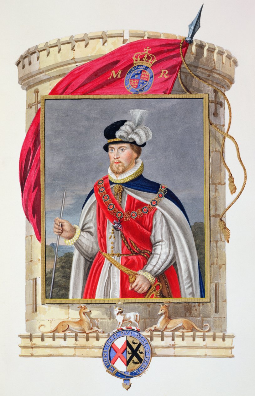 John Dudley (1502-53) Northumberland hercegének portréja az Erzsébet királynő udvarának emlékirataiból, 1825-ben (wc és gouache papíron) alkotó: Sarah Countess of Essex