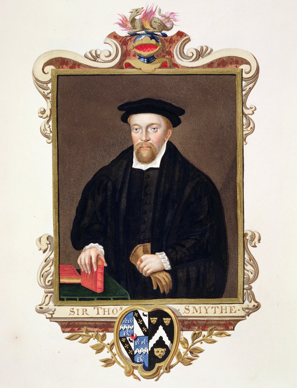 Sir Thomas Smythe (kb. 1558-1625) portréja az Erzsébet királynő udvarának emlékeiből, 1825-ben (wc és gouache papíron) alkotó: Sarah Countess of Essex
