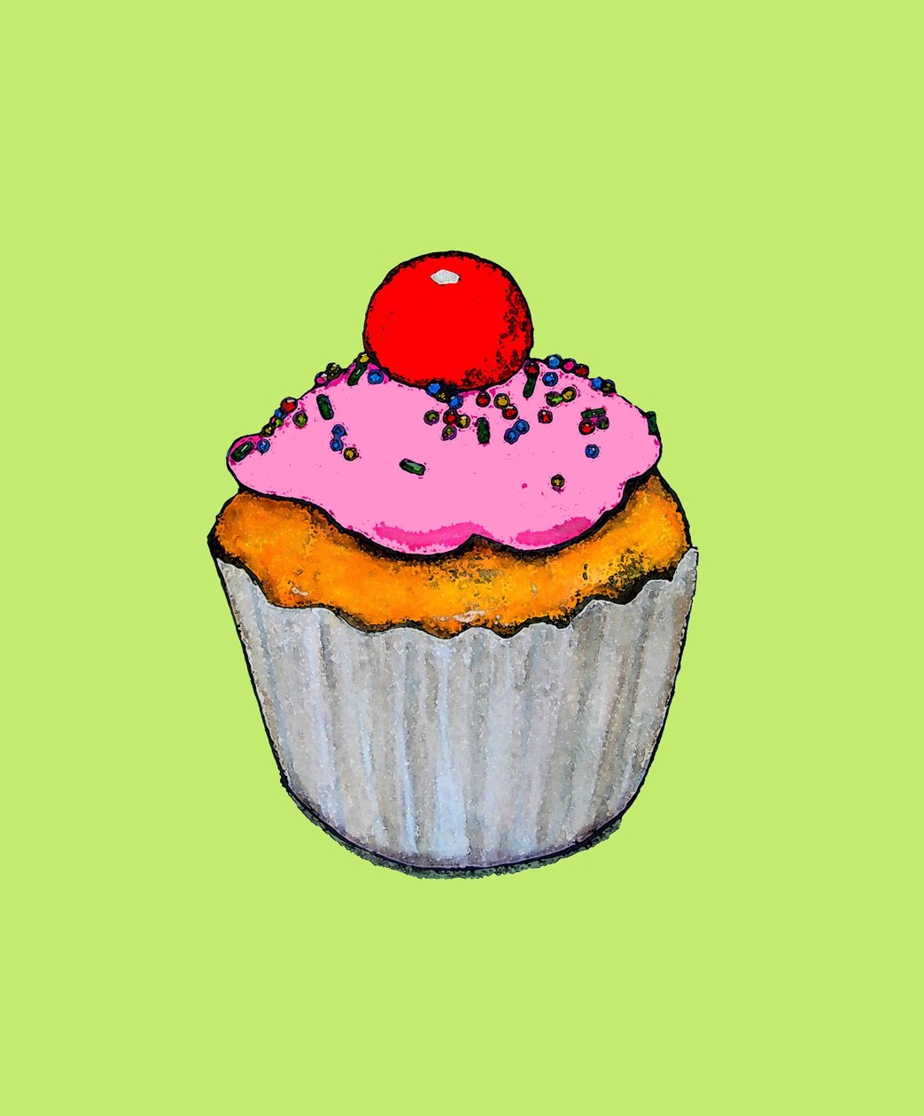 Cupcake, 2009 (olaj és tinta papíron) alkotó: Sarah Thompson Engels