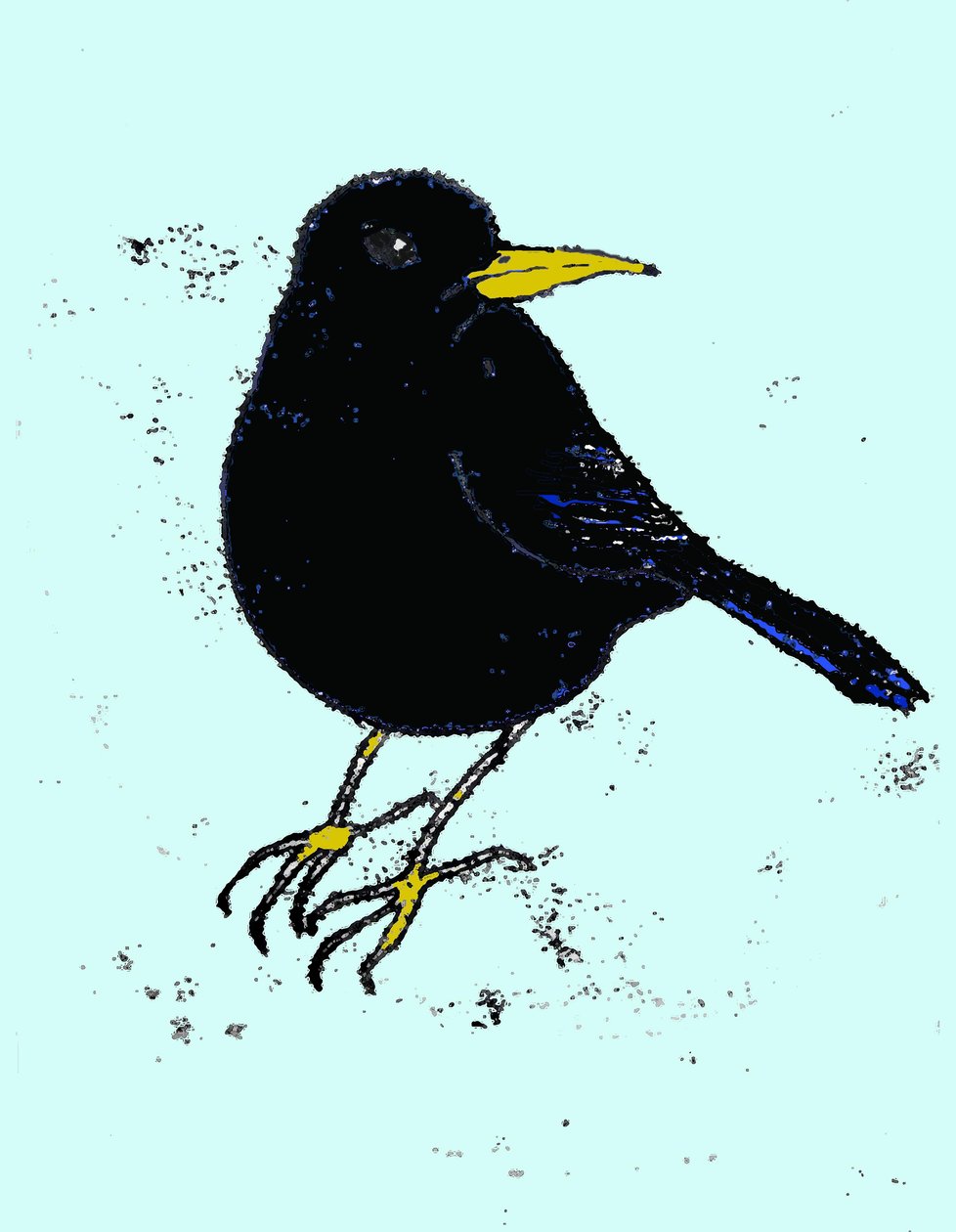 Blackbird, 2009 (olaj és tinta papíron) alkotó: Sarah Thompson Engels