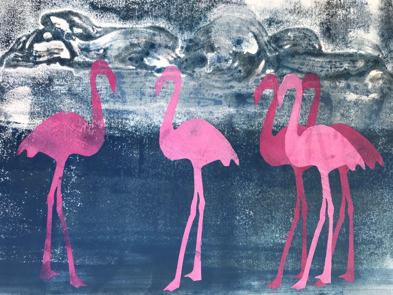 Flamingók alkotó: Sarah Thompson Engels