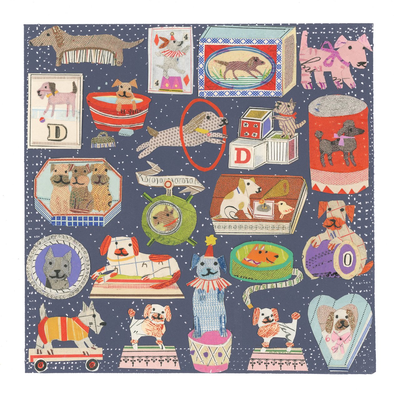D Is For Dog, 2022 (kivágott kollázs) alkotó: Sarah Battle