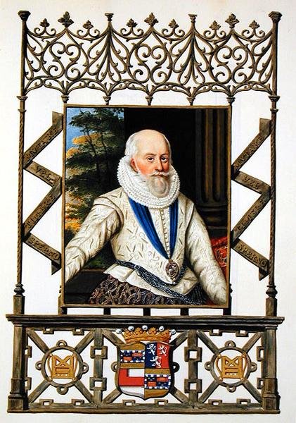 Edward Somerset (1553-1628) Worcester 4. grófjának portréja az Erzsébet királynő udvarának emlékirataiból, 1825-ben (akvarell és gouache papíron) alkotó: Sarah Countess of Essex