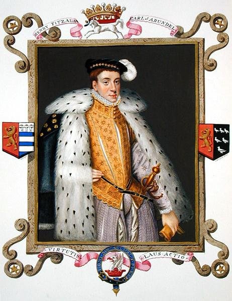 Henry Fitzalan (kb. 1511-80) Arundel 12. grófjának portréja az Erzsébet királynő udvarának emlékirataiból, 1825-ben (akvarell és gouache papíron) alkotó: Sarah Countess of Essex