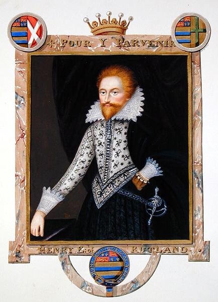 Henry Manners († 1563) portréja, Rutland 2. grófja az Erzsébet királynő udvarának emlékirataiból, 1825-ben (akvarell és gouache papíron) alkotó: Sarah Countess of Essex