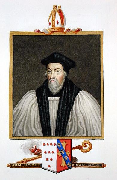Hugh Latimer (sz. e. 1486-1555) worcesteri püspök portréja az 1825-ben megjelent „Erzsébet királynő udvarának emlékirataiból” (akvarell és gouache papíron) alkotó: Sarah Countess of Essex