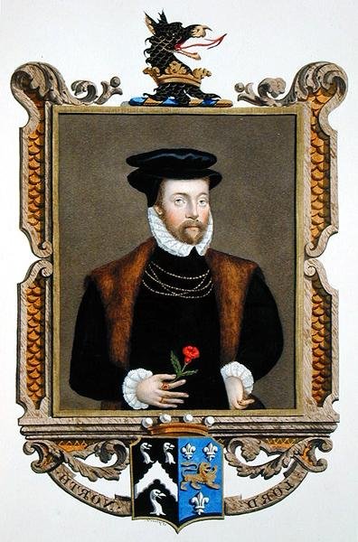 Lord Roger North (1530-1600) 2. North báró portréja az Erzsébet királynő udvarának emlékirataiból, 1825-ben (akvarell és gouache, papíron) alkotó: Sarah Countess of Essex