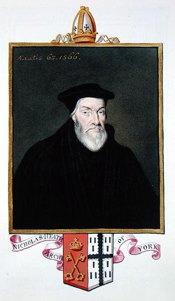 Nicholas Heath (kb. 1501-78) yorki érsek portréja az 1825-ben megjelent "Erzsébet királynő udvarának emlékirataiból" (akvarell és gouache papíron) alkotó: Sarah Countess of Essex