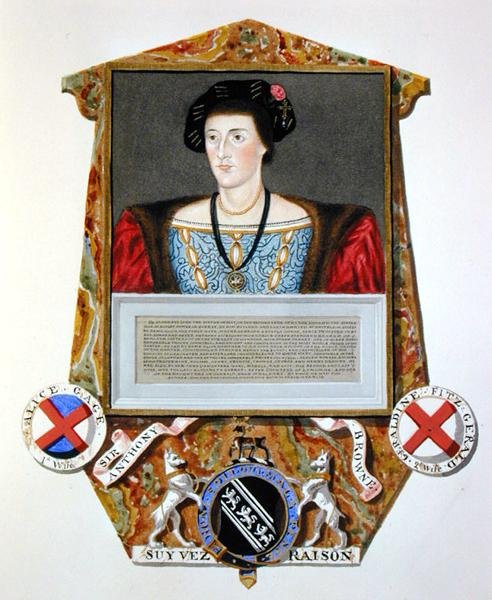 Sir Anthony Browne (1500-48) portréja az Erzsébet királynő udvarának emlékirataiból, 1825-ben (akvarell és gouache, papíron) alkotó: Sarah Countess of Essex
