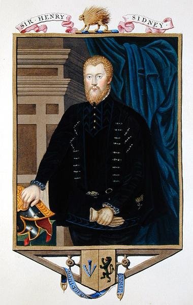 Sir Henry Sidney (1529-86) portréja az Erzsébet királynő udvarának emlékirataiból, 1825-ben (akvarell és gouache, papíron) alkotó: Sarah Countess of Essex