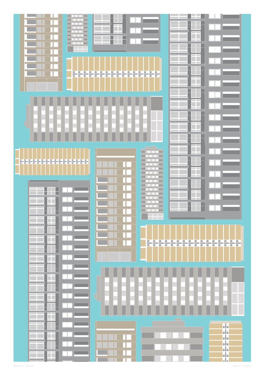 Modern Block, 2014 (grafikai giclee nyomat) alkotó: Sarah Evans