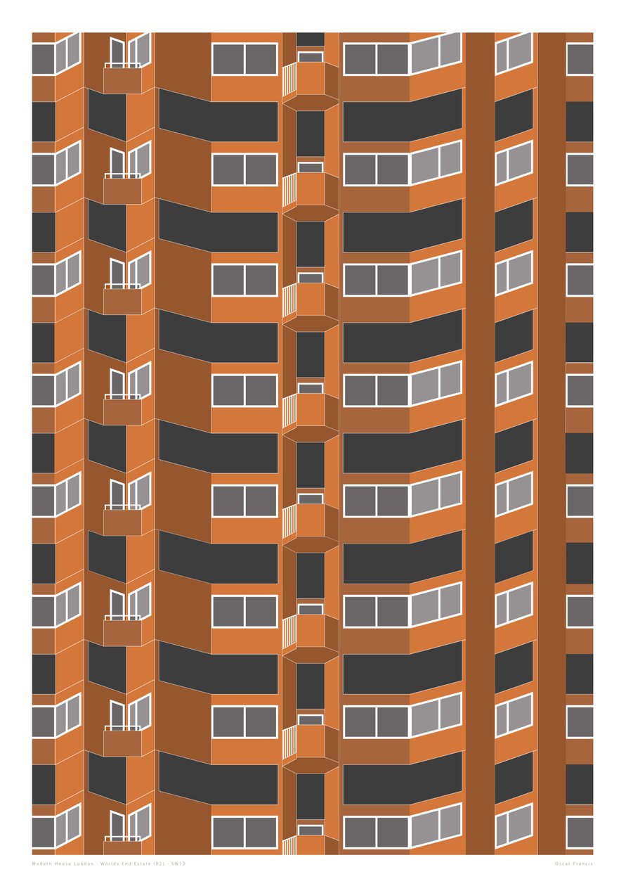 Worlds End Estate, 2014 (grafikai giclee nyomat) alkotó: Sarah Evans