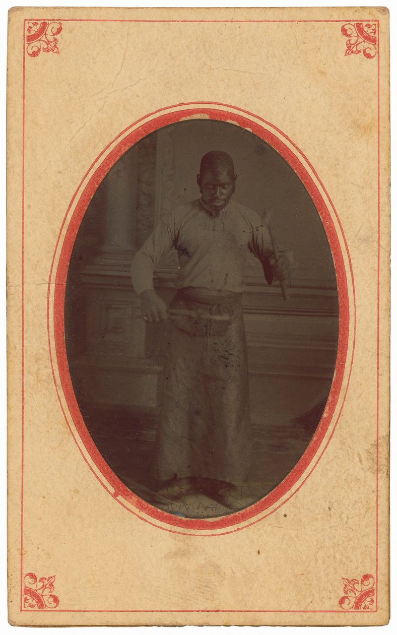 Szerszámot tartó férfi portréja,c. 1875 (fotó) alkotó: Sarah Luse Larimer
