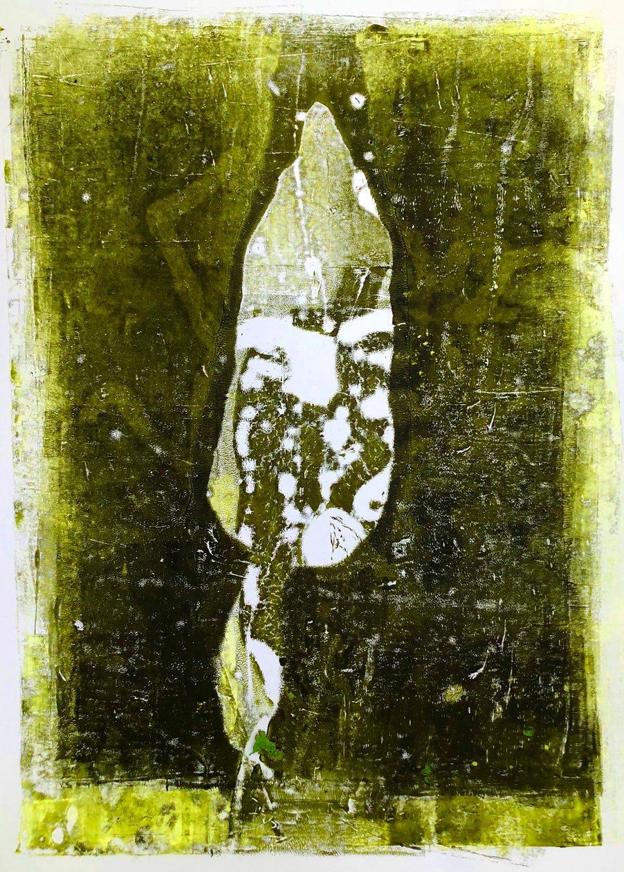 „Absztrakt levél” 2020 (monoprint) alkotó: Sarah Thompson Engels