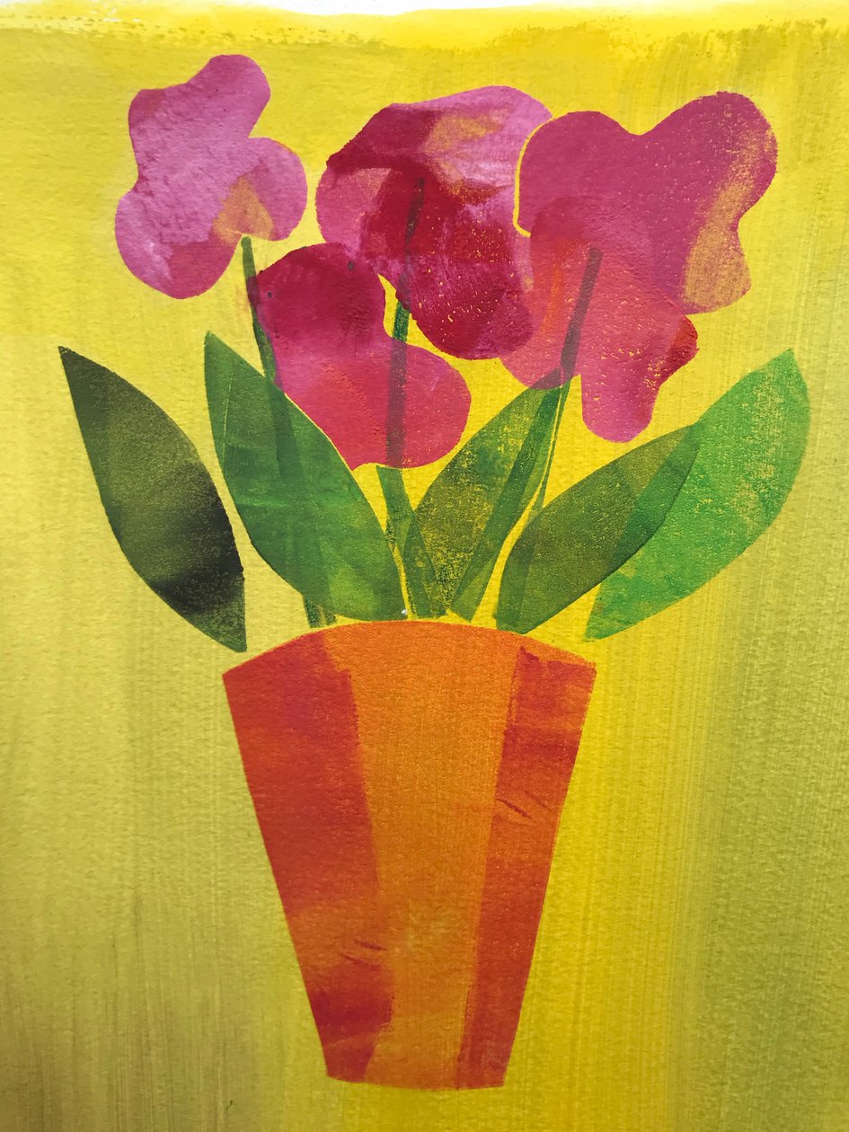Virágcserép, 2019, (monoprint) alkotó: Sarah Thompson Engels