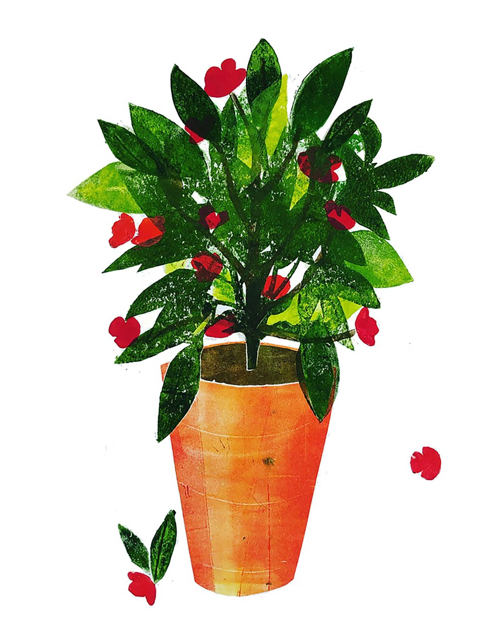 Orange pot 2020 (monoprint) alkotó: Sarah Thompson Engels