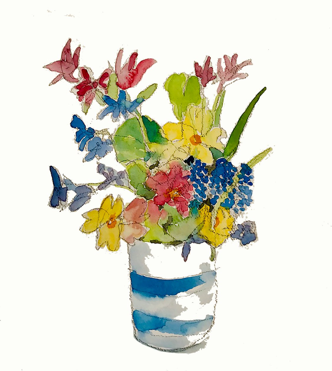"Posy of flowers", 2020 (akvarell) alkotó: Sarah Thompson Engels