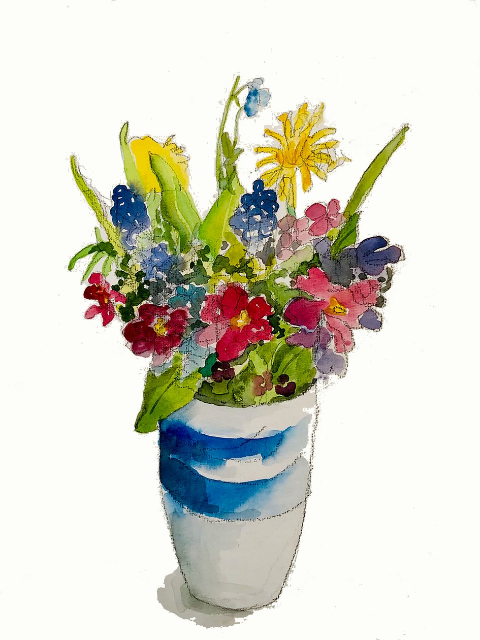"Posy of flowers", 2020 (akvarell) alkotó: Sarah Thompson Engels