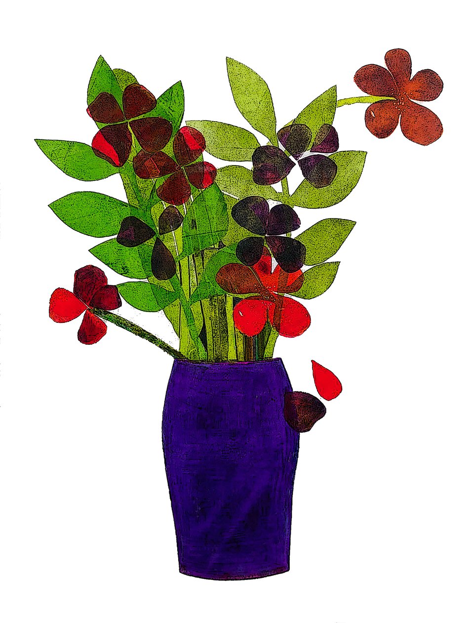 Lila edény 2020 (monoprint) alkotó: Sarah Thompson Engels