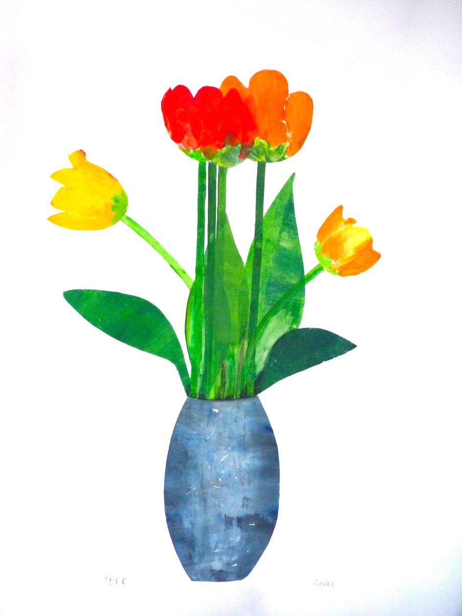 Tulipánok 2, 2021 (tinta papíron) alkotó: Sarah Thompson Engels
