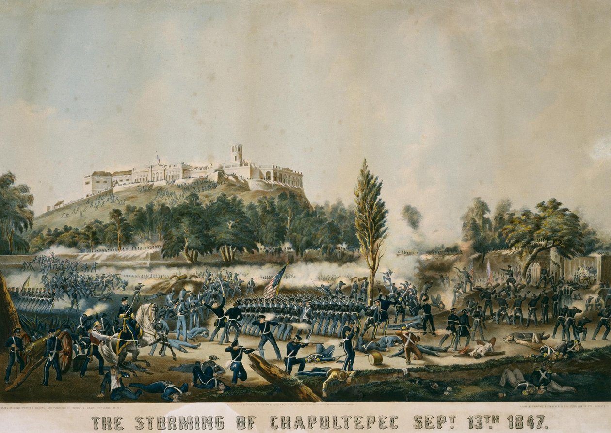 Chapultepec vihara 1847. szeptember 13 -án alkotó: Sarony and Major