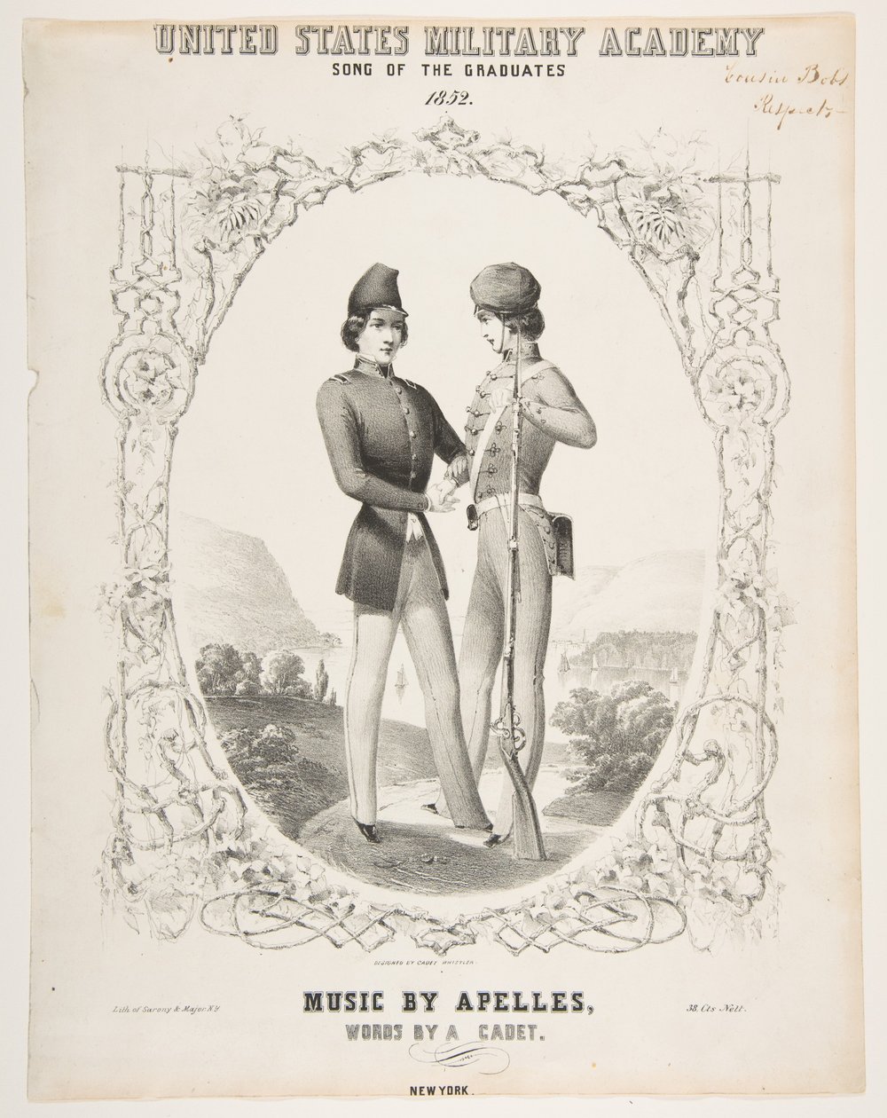 Amerikai Egyesült Államok Katonai Akadémia: A végzettek dala, 1852. alkotó: Sarony and Co