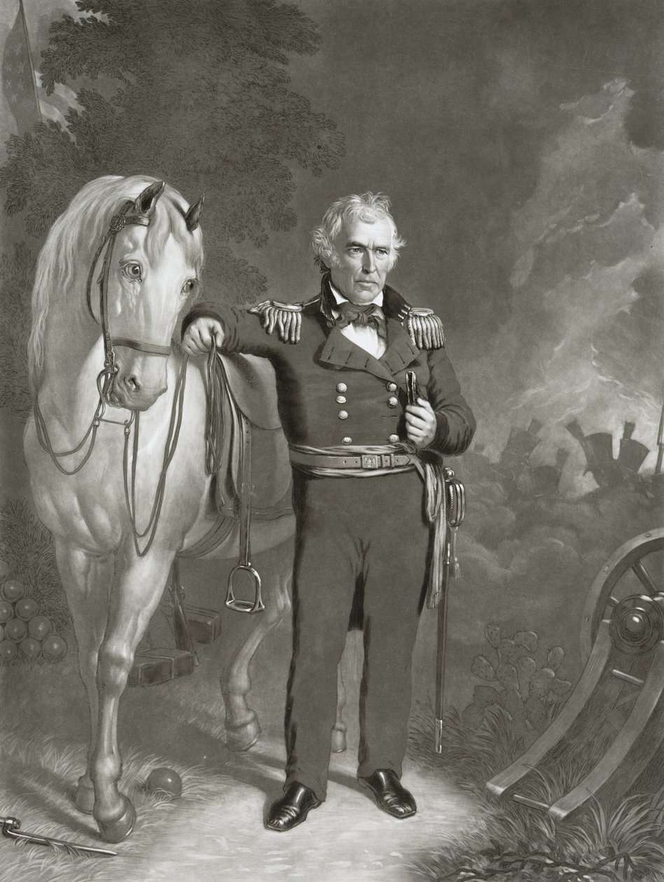 Zachary Taylor vezérőrnagy, 1849-1852 (mezzotinta szőtt papíron) alkotó: Sartain and Sloanaker Sartain and Sloanaker