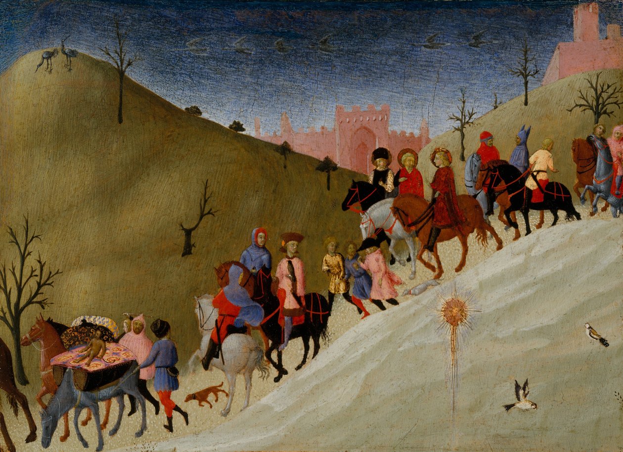 A mágusok utazása, 1433-1435 körül (tempera és arany a fán) alkotó: Stefano Sassetta