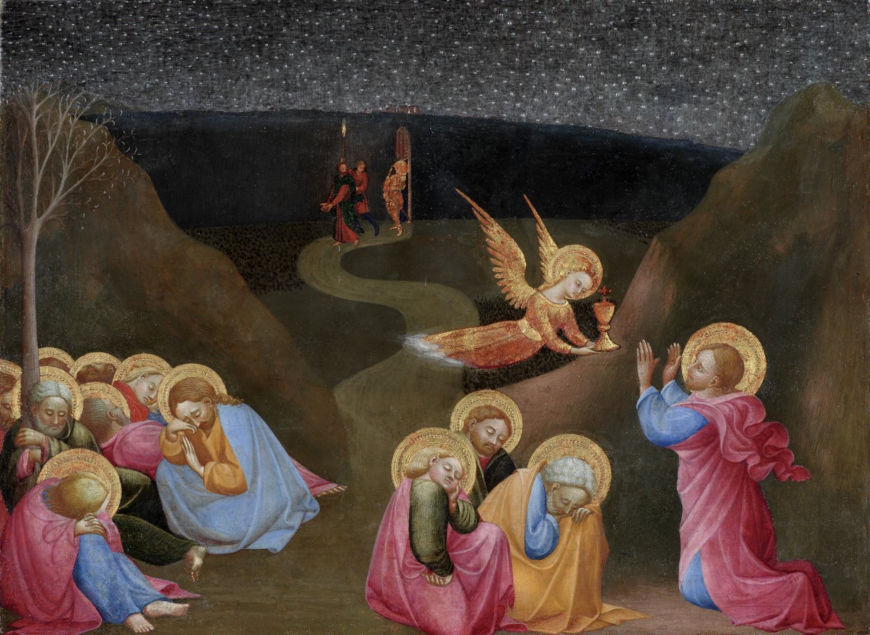 Agónia a kertben, 1400-50 körül (tempera, nyárfa tábla) alkotó: Sassetta c.1392 1450 Sassetta c.1392 1450