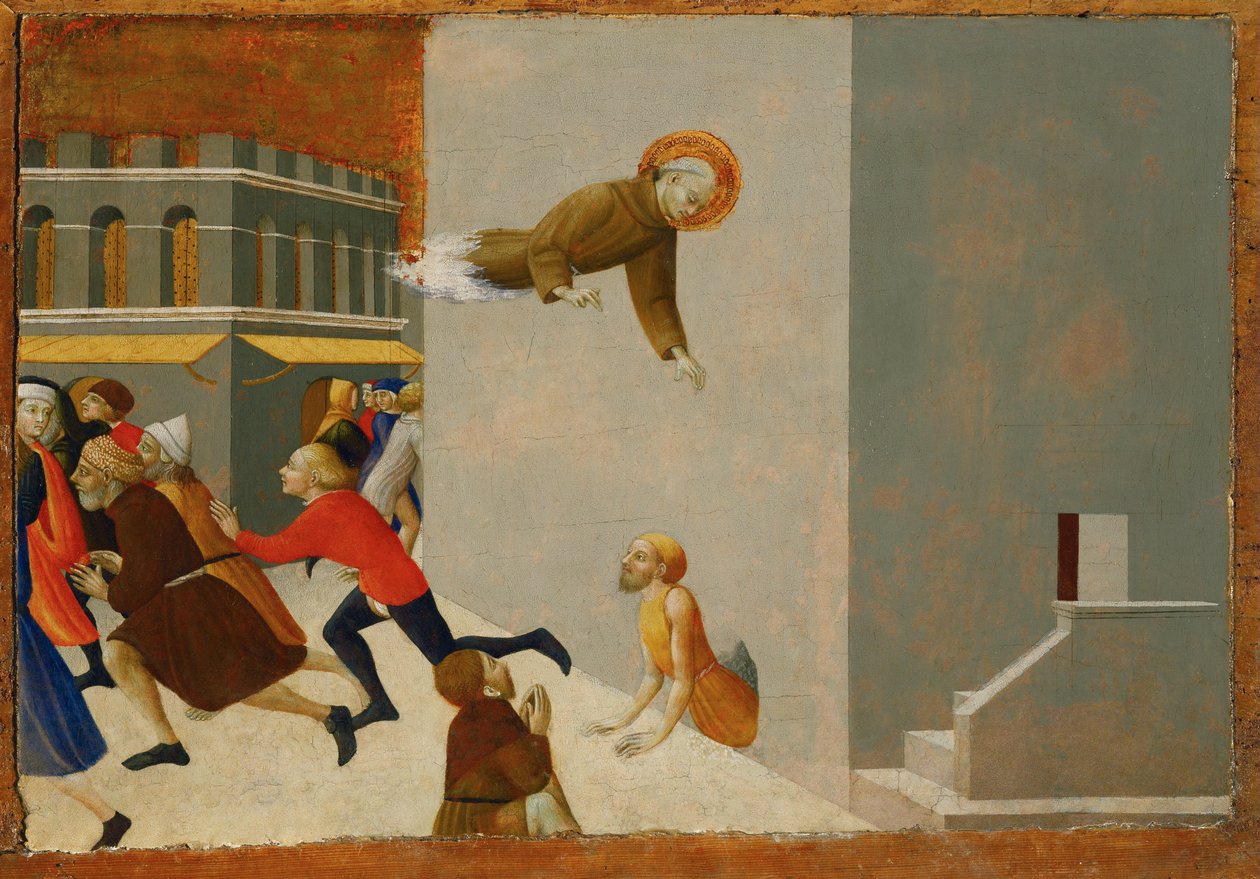 Boldog Rasini kiszabadít egy szegény embert egy firenzei börtönből ... alkotó: Sassetta (c.1392-1450)