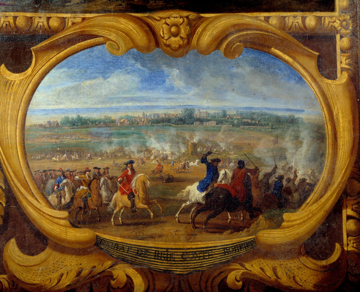II. Lajos Bourbon Conde hercegének (Bourbon-Conde) a Grand Conde néven ismert akciói (1621-1686), Brie gróf Robert Detail csata, Le Conte Megváltó festménye (Leconte, Le Comte, Lecomte) (1659-1694) 17. századi Chantilly, Musee Conde alkotó: Sauveur Le Conte